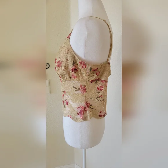Guess Collection Floral Lace Corset Top, Size Medium - Picture 3 of 4